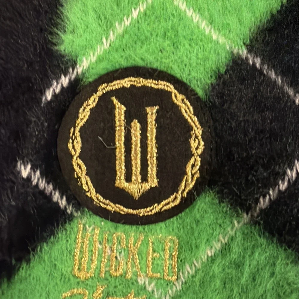 Wicked Justice Girl Sweater S 7 8 Cardigan Plaid Button Fuzzy Acrylic Embroidery